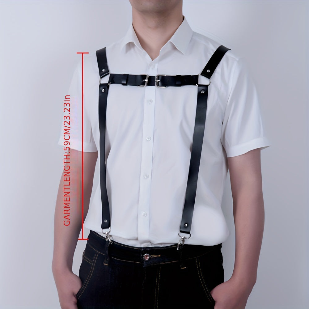 Men's Gothic Leather Chest Straps Adjustable Buckle