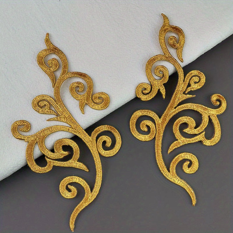 Golden & Silvery Ethnic Embroidery Applique Patches for Dress & Bags