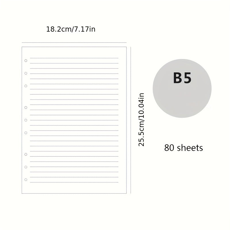 80 Sheets B5 Loose Leaf Paper Core Notepad