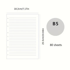80 Sheets B5 Loose Leaf Paper Core Notepad