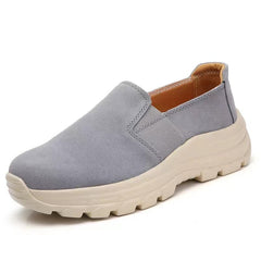 Women's Suede Thick Sole Slip on Loafers Casual Sports Shoes