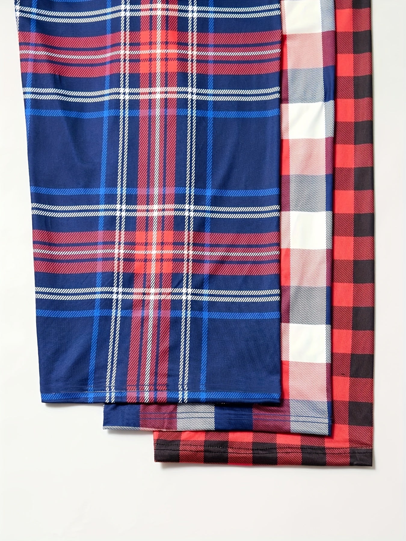 3 Pack Plus Size Casual Lounge Pants Set Women's Plus Soft Plaid Print