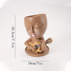 Resin Guitar Vase Kids Room Office Living Decor