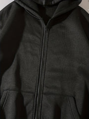Solid Zip Up Hoodie Casual Long Sleeve Hoodies Sweatshirt With Pockets