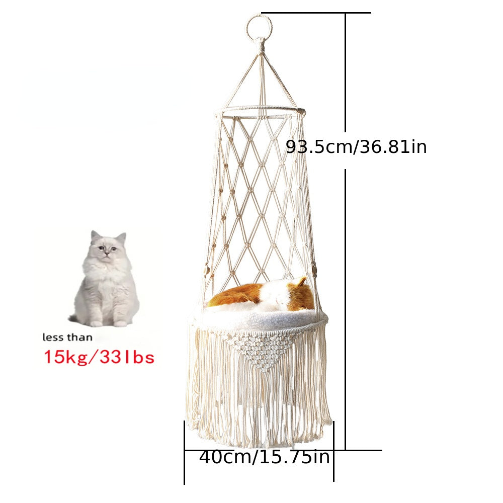 Bohemian Cat Hammock for Sleeping Playing Climbing