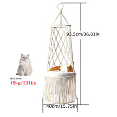 Bohemian Cat Hammock for Sleeping Playing Climbing