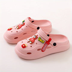 Women's Bear Decor Clogs Platform Slide Sandals