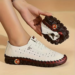 Women's Hollow Out Lace Up Sneakers Low Top Casual Walking Shoes