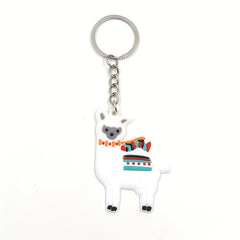 Alpaca Keychain Cartoon Animal PVC Key Ring Purse Bag Backpack Charm