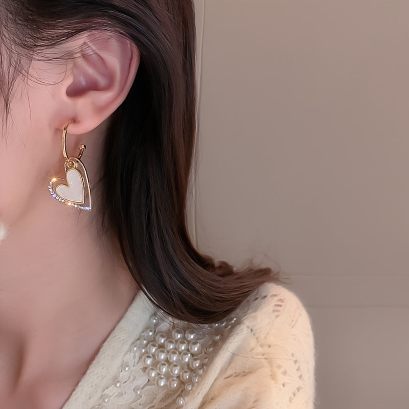 2pcs Girls Heart Asymmetrical Earrings Kids Accessories