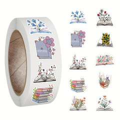 500 Pcs Flower Sticker Book Roll Waterproof Vinyl Stickers