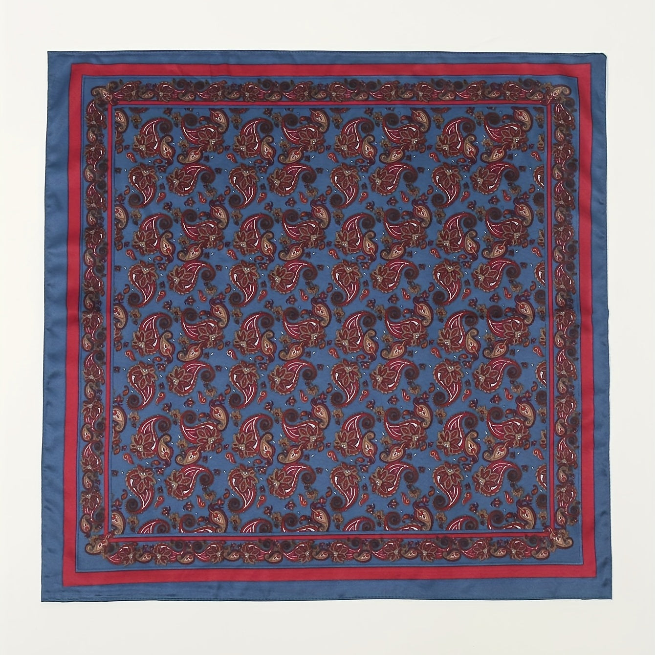 Vintage Paisley Print Square Scarf Dark Bandana Classic Neckerchief