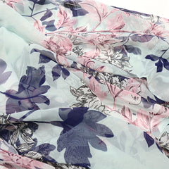 Vintage Flower Print Chiffon Scarf Long Shawl Head Wrap
