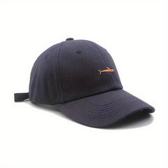 Whale Embroidery Duck Tongue Hat Fish Soft Adjustable Hat