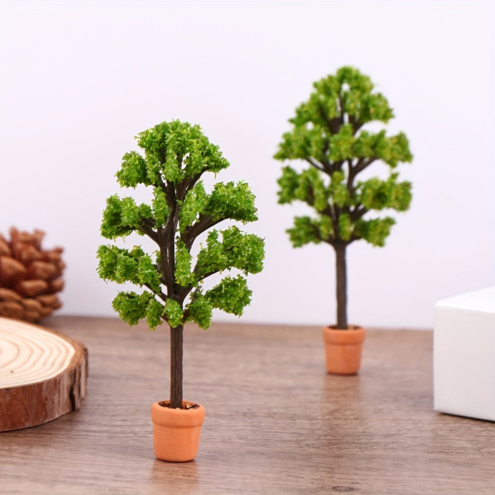 1/12 Dollhouse Tree Potted Plant Green Model Home Decor DIY Toy