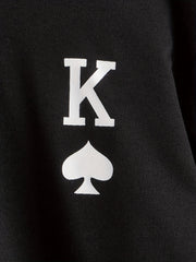 King Of Spades Print Hooded Sweatshirt For Boys