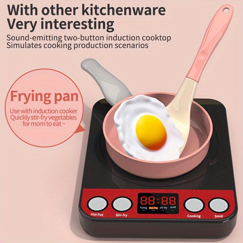 Kids Play Kitchen Toy Set with Cooking Pot and Stove