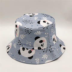 Panda Print Bucket Hat Summer Lightweight Sunscreen Reversible Fisherman Cap