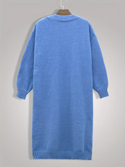 Solid Long Sleeve Open Front Cardigan with Pockets