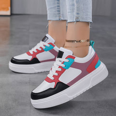 Women's Lace Up Chunky Sneakers Lightweight Non slip Skate Shoes