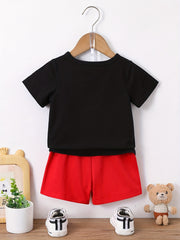 2pcs Baby Boys Sunglasses Print T shirt & Shorts Summer Clothes Sets