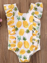 Watermelon Flutter Sleeve Onesie Swimsuit for Babies