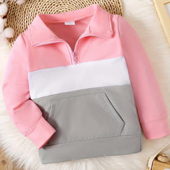 Girls Casual Pullover Sweatshirt Long Sleeve Zip Up Crew Neck Tops