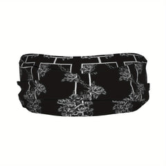 Gothic Floral Sports Headband Sweat Wicking Polyester for Yoga Gym Running