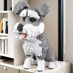 2109pcs Schnauzer Dog Building Block Set ABS Material Animal & Movie Themed