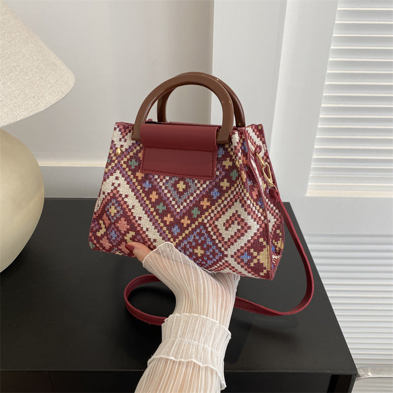 Casual Vintage Geometric Pattern Crossbody Bag Female Summer Handbag