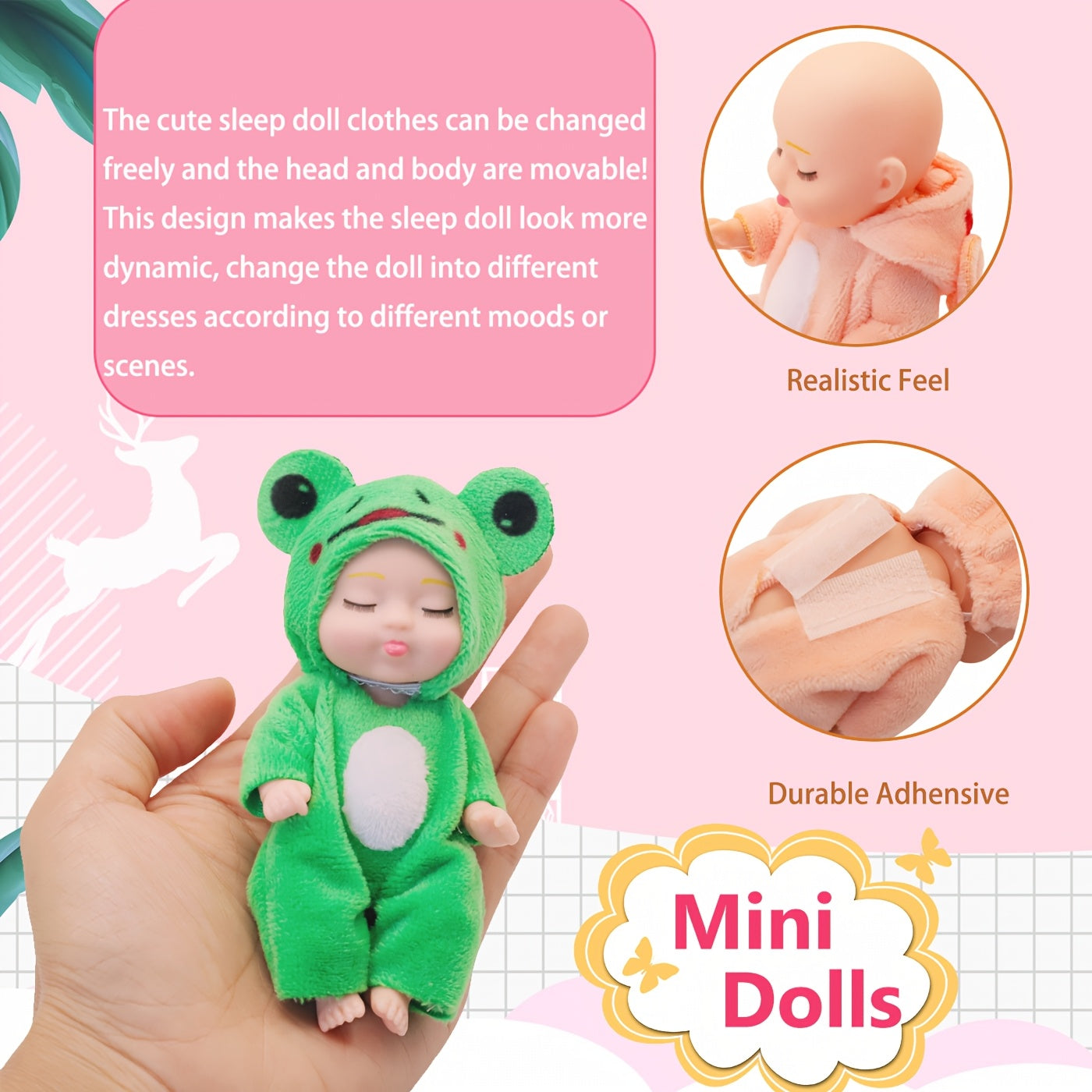 6pcs Mini Reborn Baby Dolls 4 Inch Realistic Toddler Playset Kids Ideal