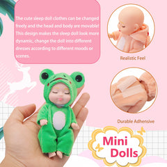 6pcs Mini Reborn Baby Dolls 4 Inch Realistic Toddler Playset Kids Ideal
