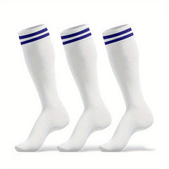 3 Pairs Football Knee High Socks Breathable NonSlip Sport Socks