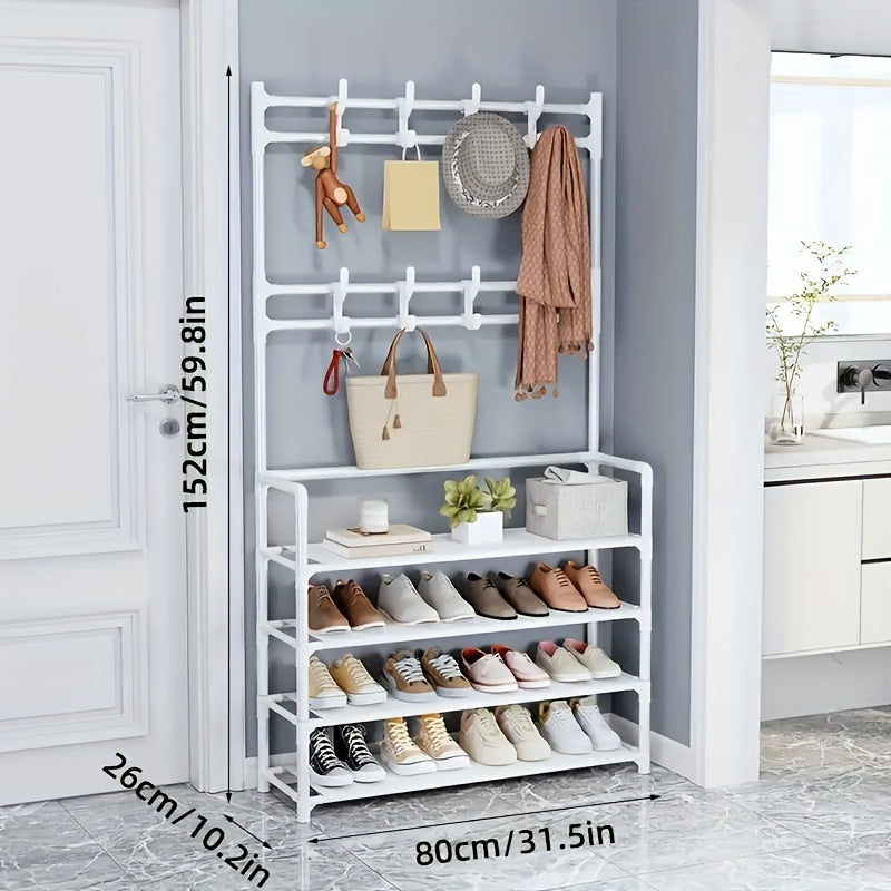 4 Tier Entrance Coat Rack Foyer Shoe Rack