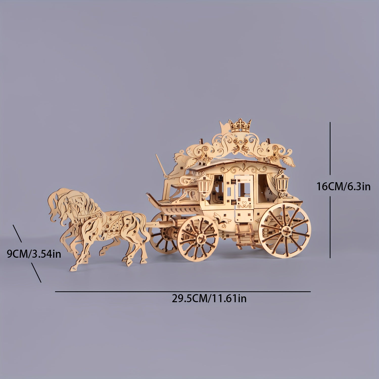 3D Wooden Puzzle Kit Enchanted Carriage Journey 214pcs