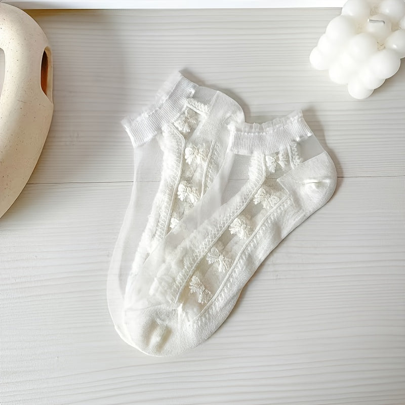 Paris Sweet & Tulle Low Cut Mesh Ankle Socks Women's Stockings