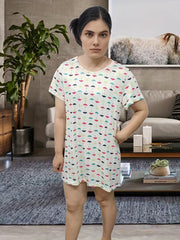 Umbrella Print Round Neck Nightdress