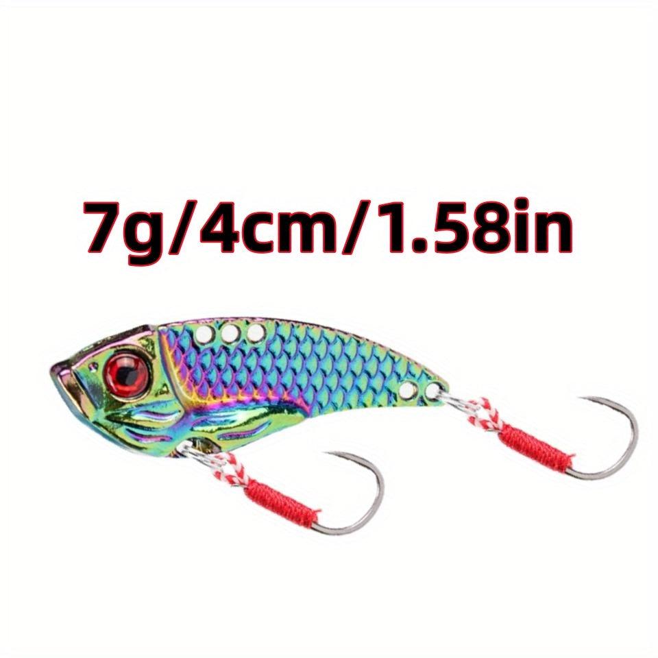 Colorful Vib Lure Dragon Scale Zinc Alloy Stripe Curled Mouth 3g-10g