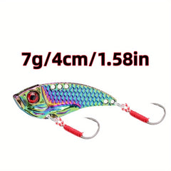 Colorful Vib Lure Dragon Scale Zinc Alloy Stripe Curled Mouth 3g-10g