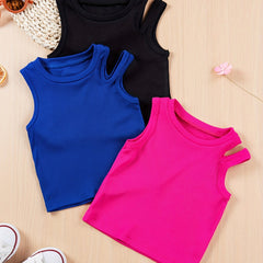 3pcs Baby Girls Sleeveless Top Summer Clothes