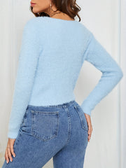Fuzzy Sexy 2-Piece Set Crop Cami & Long Sleeve Cardigan