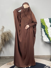 Casual Abaya Dress Women's Plus Solid Batwing Sleeve
