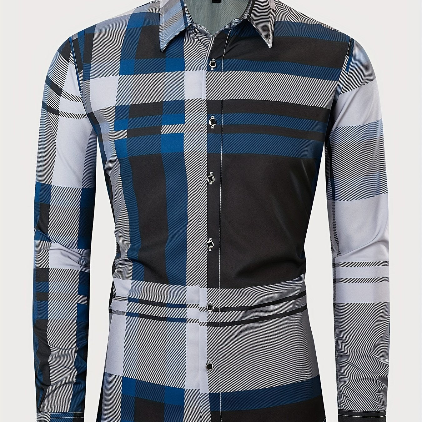 Stripe Print Men's Casual Long Sleeve Shirt