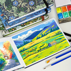 A5 Watercolor Sketchbook 100pg 160gsm Hardcover Portable Travel Art Supplies