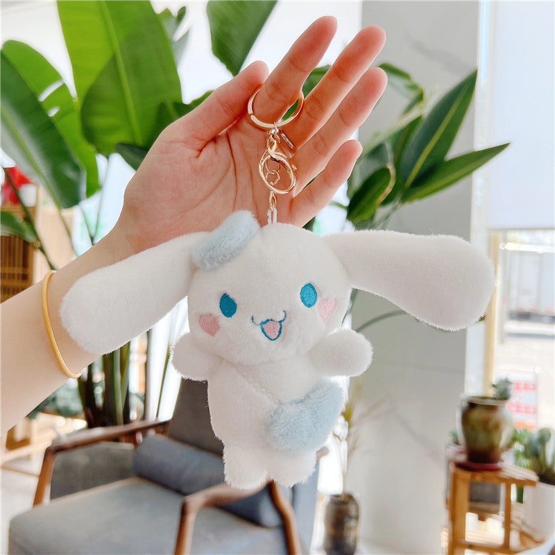 Mini Rabbit Plush Keychain Soft Cotton Key Chain Trinket Bag Accessories