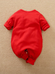 Lion Printed Long-sleeved Cotton Bodysuit with 3D Ears