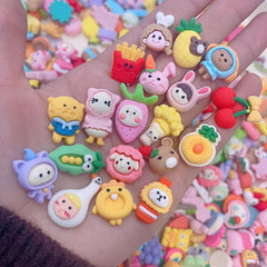 50pcs Cartoon Animal DIY Accessories for Earrings Hair Key Chains Cups Patches