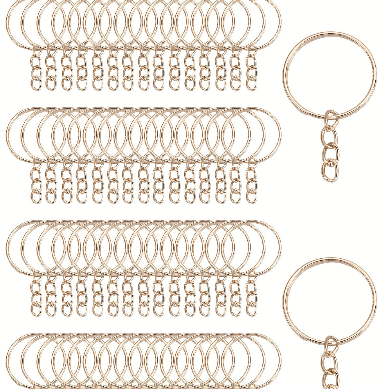 2 Circle Golden Keychain Split Ring Keychain Accessories DIY