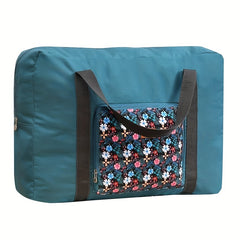 Flower Pattern Tote Canvas Luggage Weekender Bag