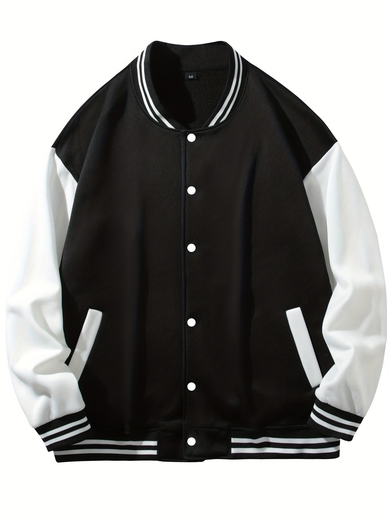 Dragon Symbol Pattern Plush Varsity Jacket Men's Jacket
